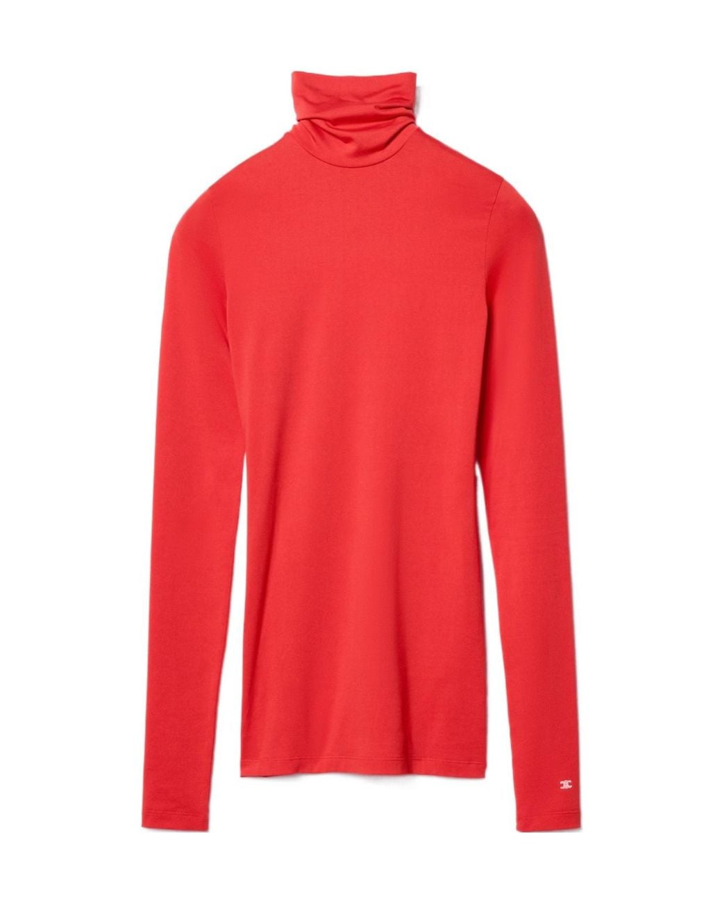 Céline Red Cotton Jersey Turtleneck