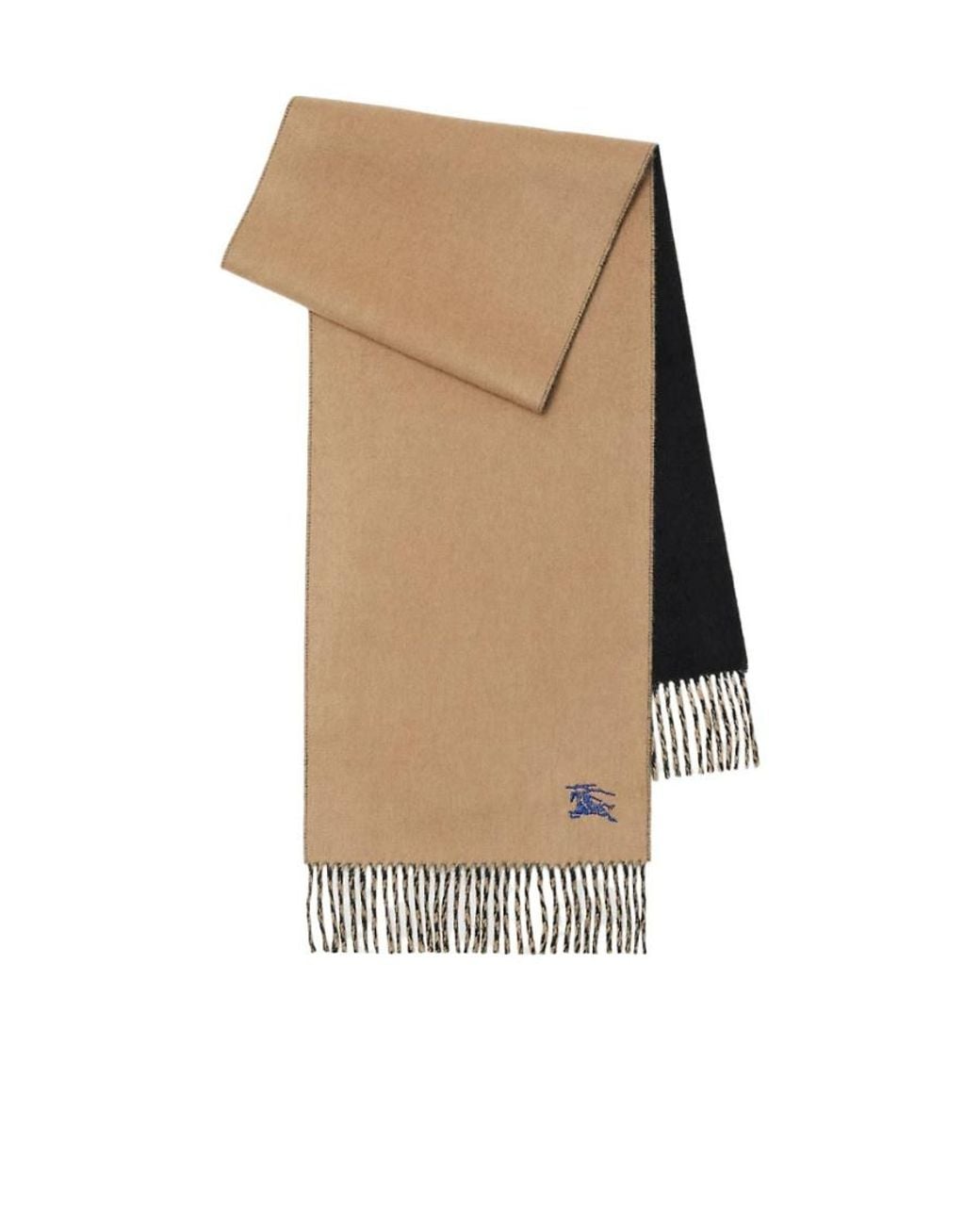 Burberry Natural Ekd Embroidered Fringed Scarf for men