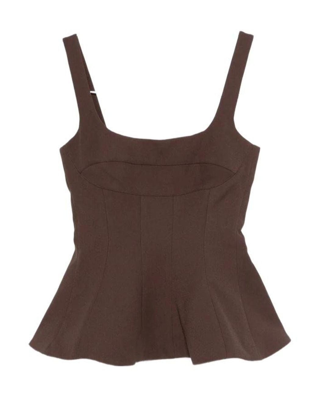 Stine Goya Brown Square-Neck Top