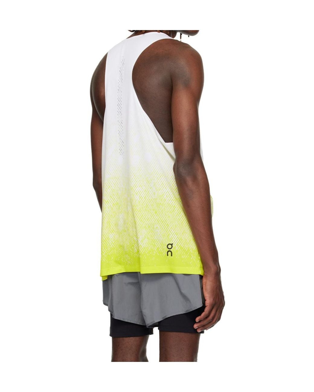 On Shoes Yellow Zero Singlet Running Crew Neck Vest for men
