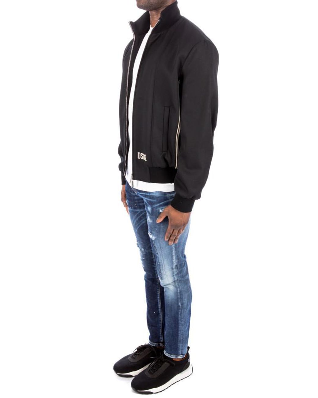 DSquared² Blue Mid-Rise Distressed Skinny Jeans for men