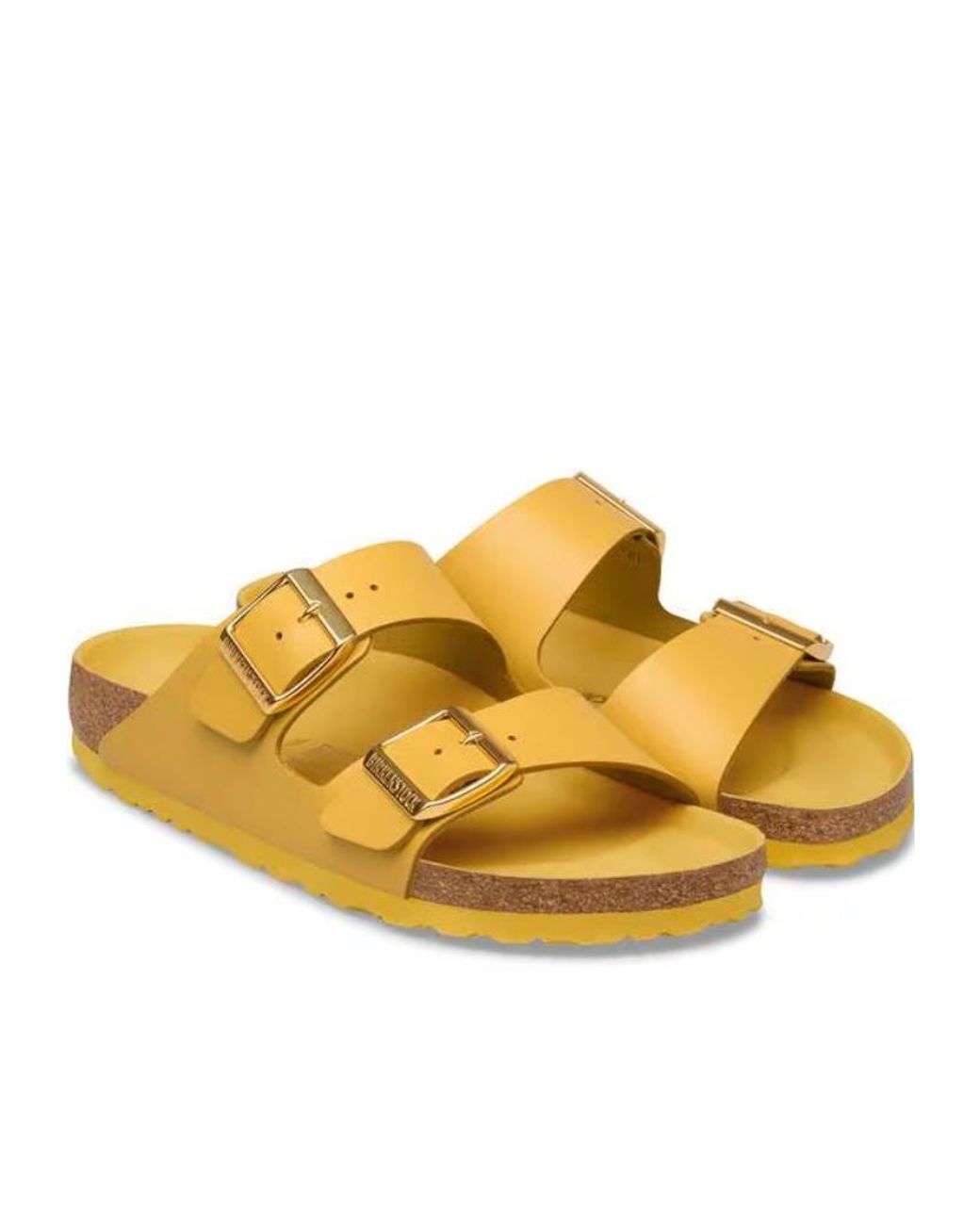 Birkenstock Yellow Arizona Buckled Slides