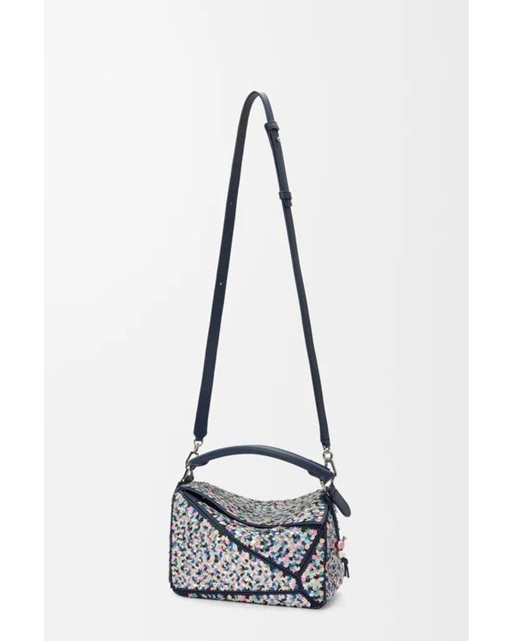 Loewe Blue Puzzle Small Logo Shoulder Bag