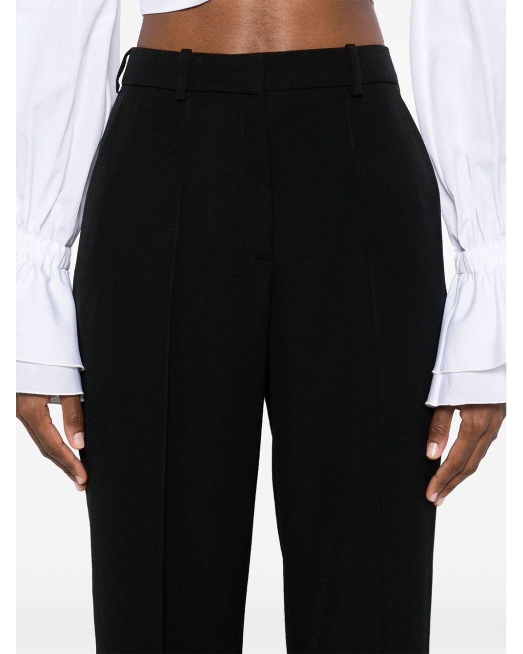 Balmain Black Tailored Grain De Poudre Trousers