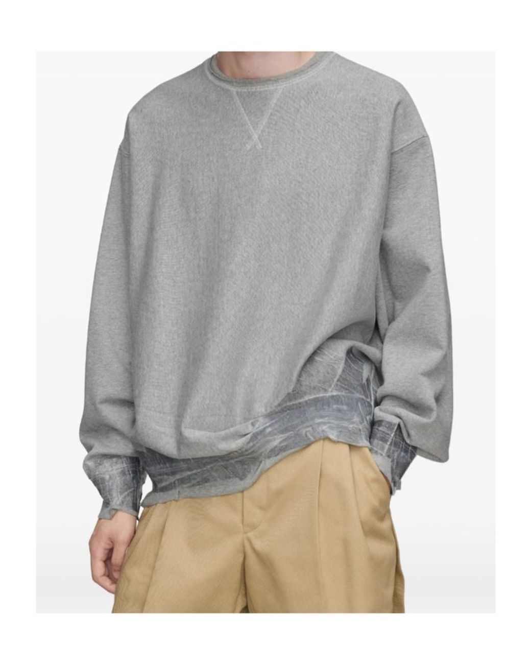 Maison Margiela Gray Long Sleeve Crewneck Sweatshirt for men