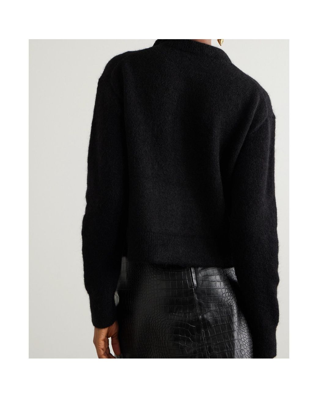 Anine Bing Black Rhodes Bow Detailed Cardigan