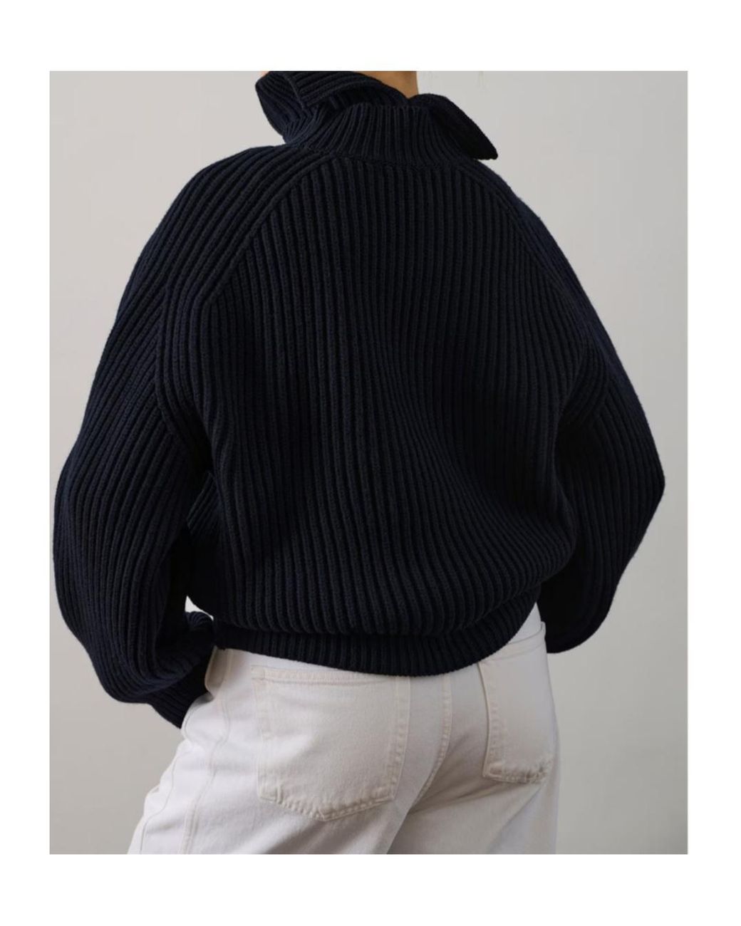 Soeur Blue High-Neck Long-Sleeved Sweater