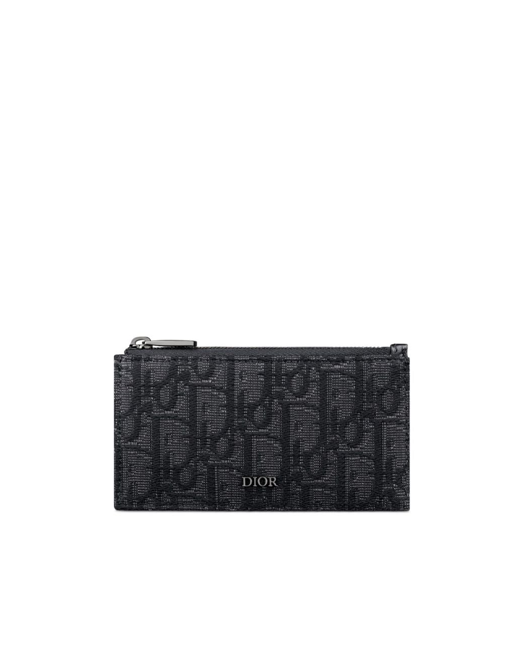 Dior Black Zipped Card Holder With Split Ring for men