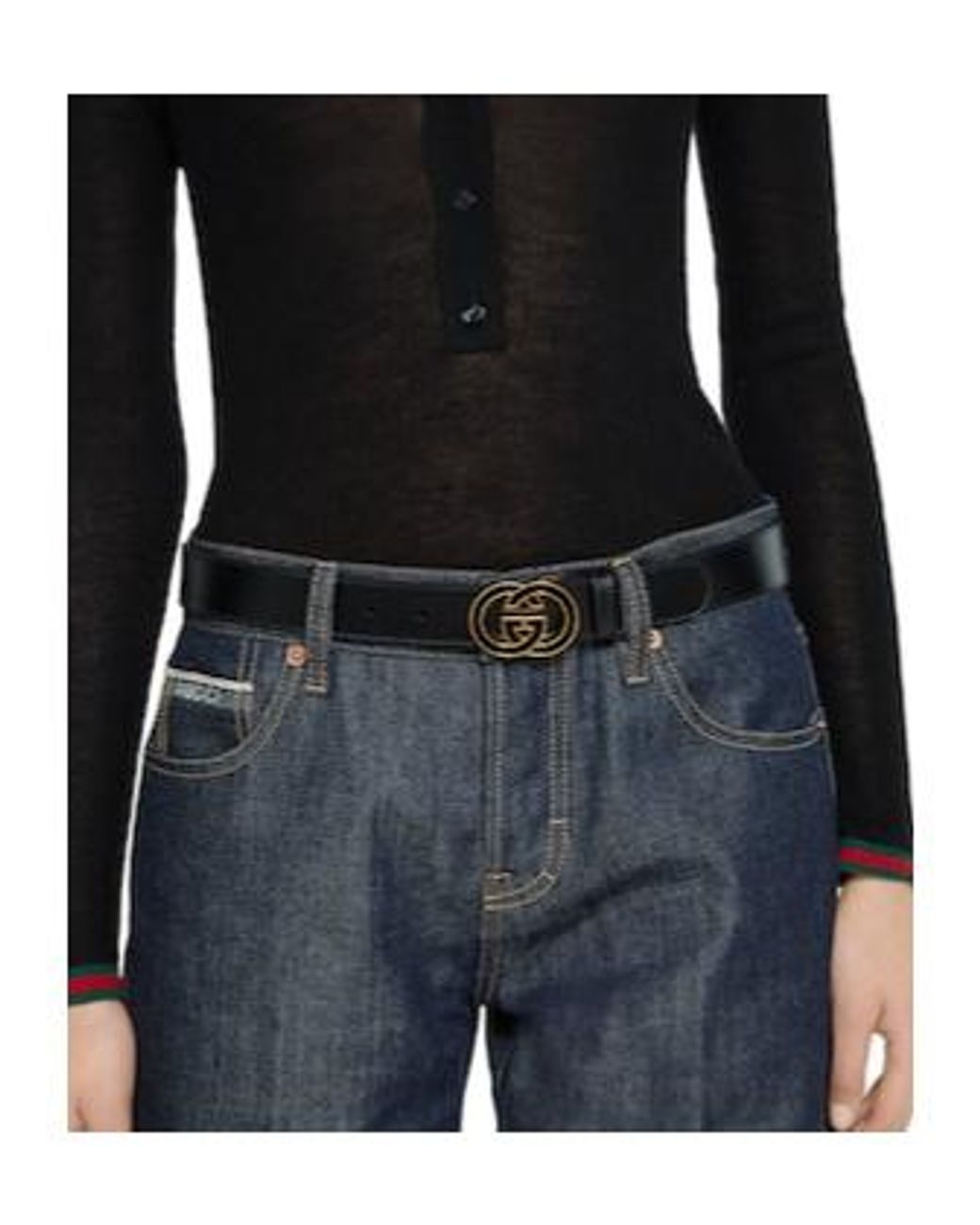 Gucci White Interlocking G Buckle Belt