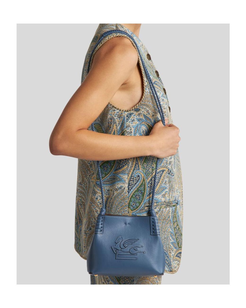 Etro Blue Libra Mini Tote Bag
