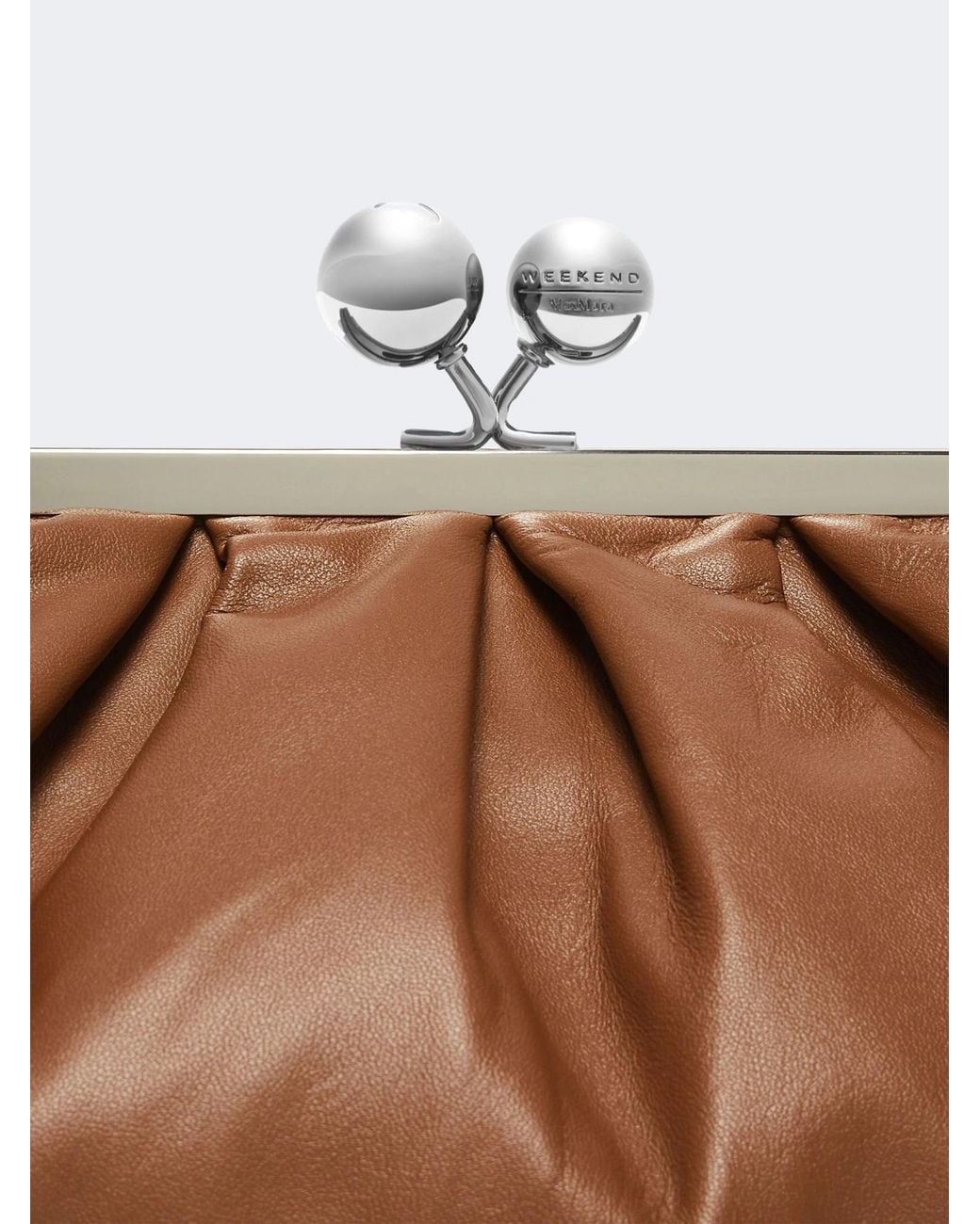 Weekend by Maxmara Brown Sphere Clasp Shoulder Bag