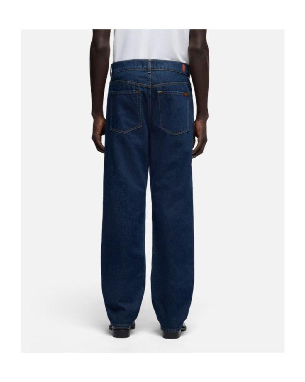 7 For All Mankind Blue Over Straight-Leg Jeans for men