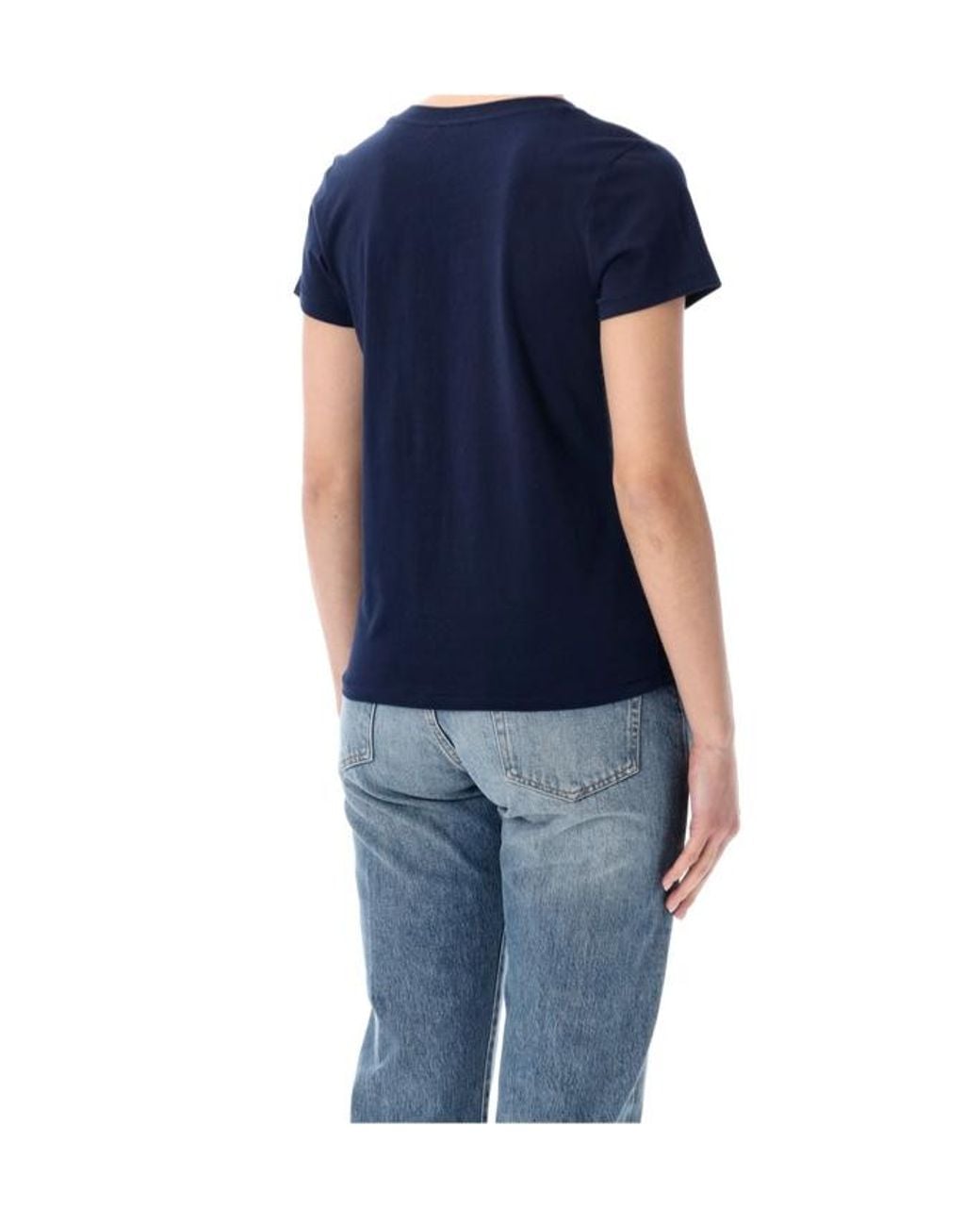 Polo Ralph Lauren Blue Logo Embroidered V-Neck T-Shirt