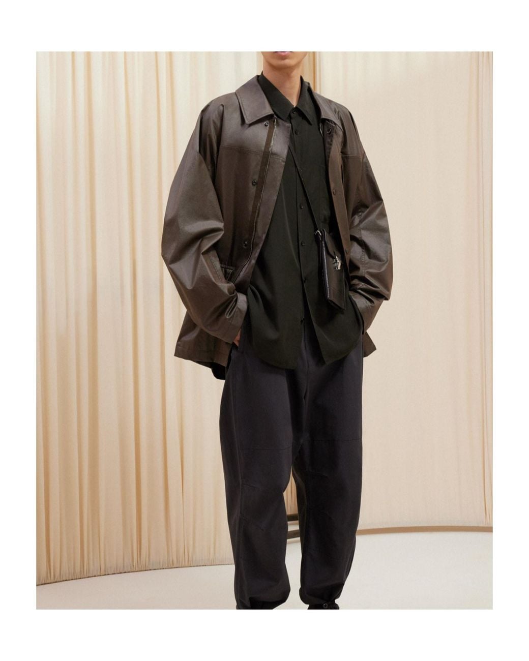 Lemaire Gray Long-Sleeved Button-Up Shirt for men