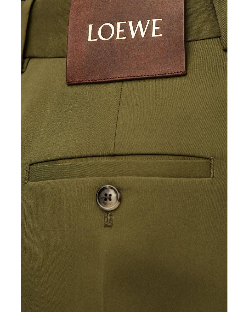 Loewe Green Trapeze Mid-Rise Shorts