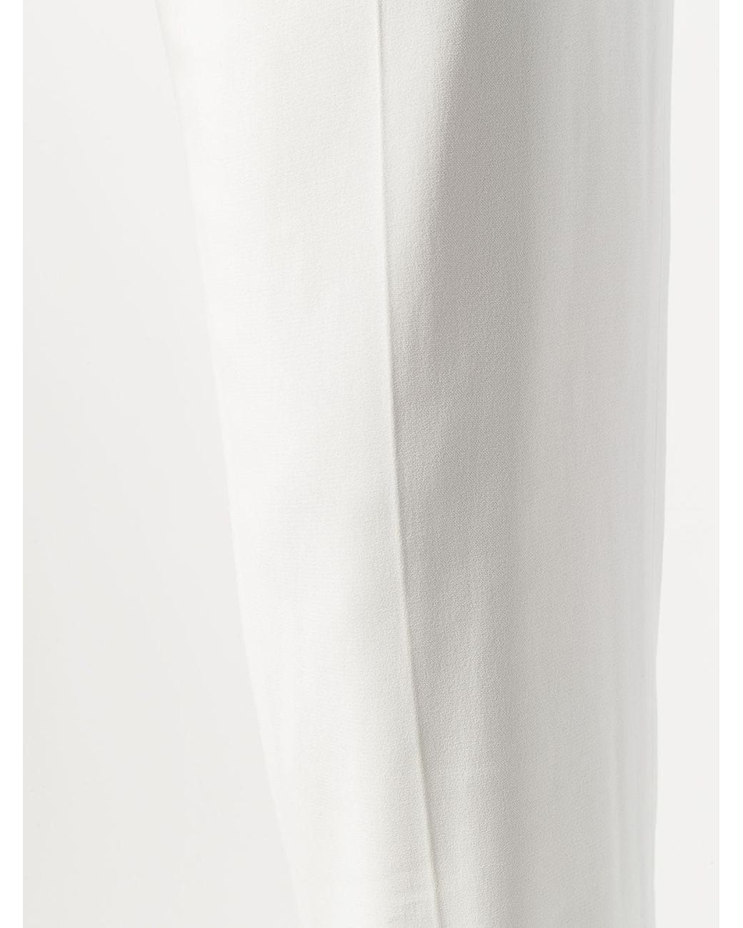 McQueen White Straight Leg Cropped Trousers