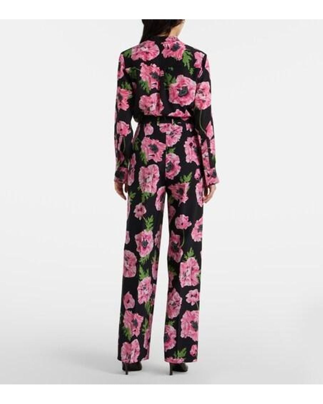 Stella McCartney Red Silky Loose Printed Trousers