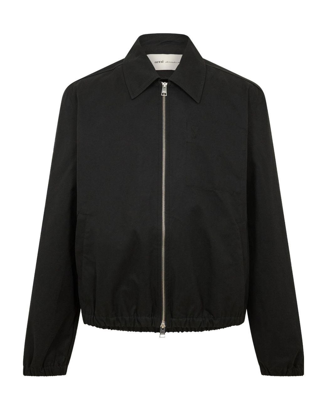 AMI Black Minimalist Cropped Jacket for men