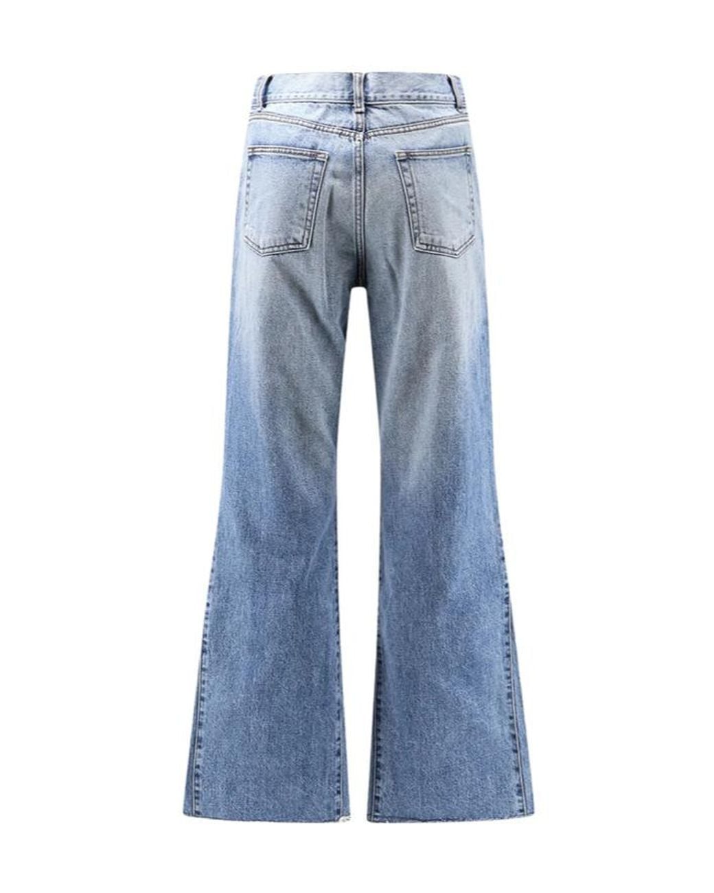 TONYWACK Blue Raw-Hem Flared Jeans for men