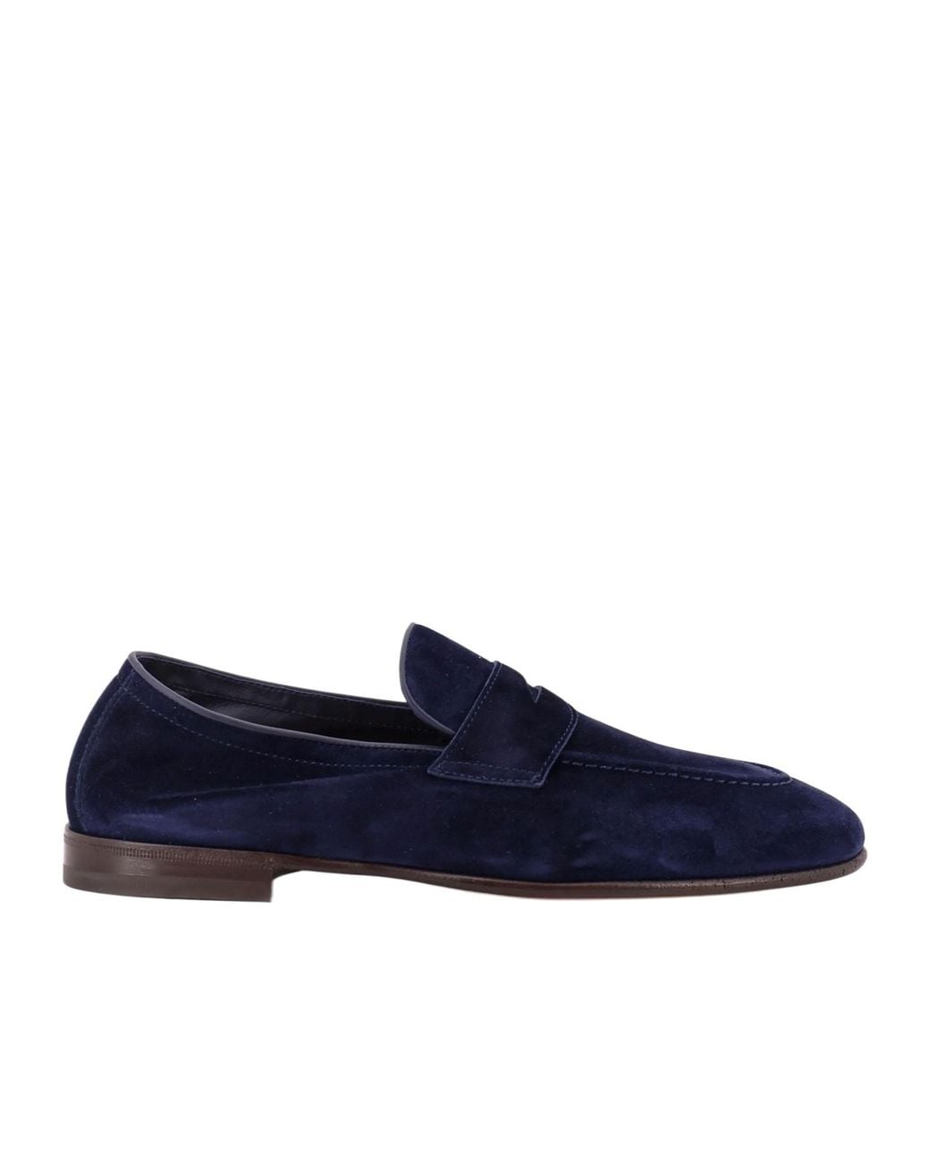 Brunello Cucinelli Blue Slip-On Penny Loafers for men