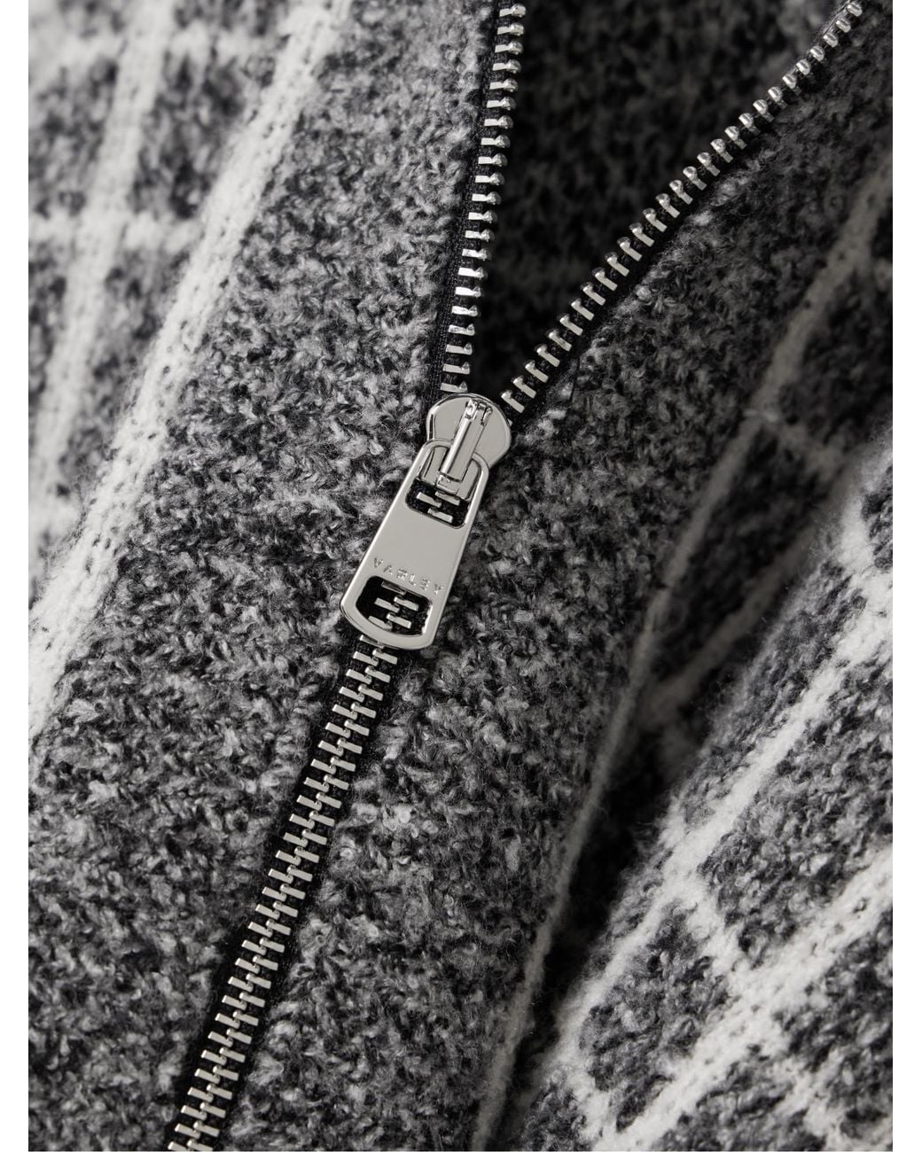 Varley Gray Furley Half-Zip Checked-Pattern Sweater