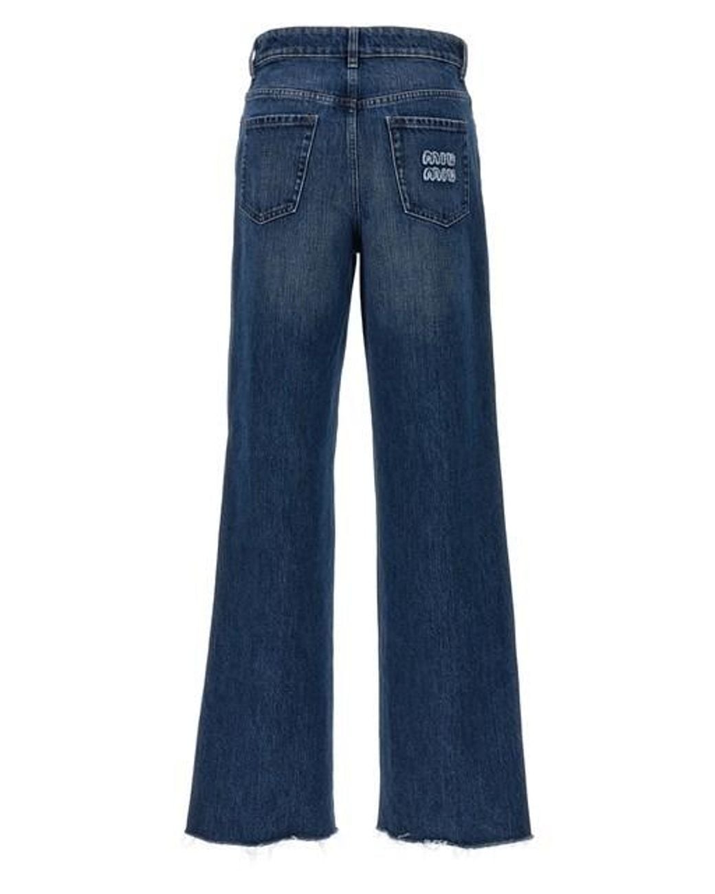 Miu Miu Blue High Waist Flared Jeans