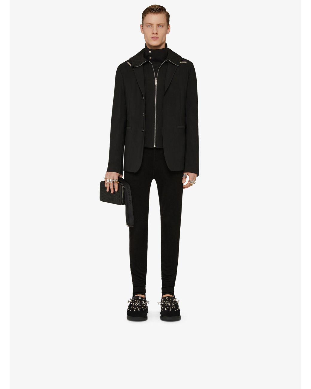 Givenchy Black Removable Layered Hooded Jacket for men