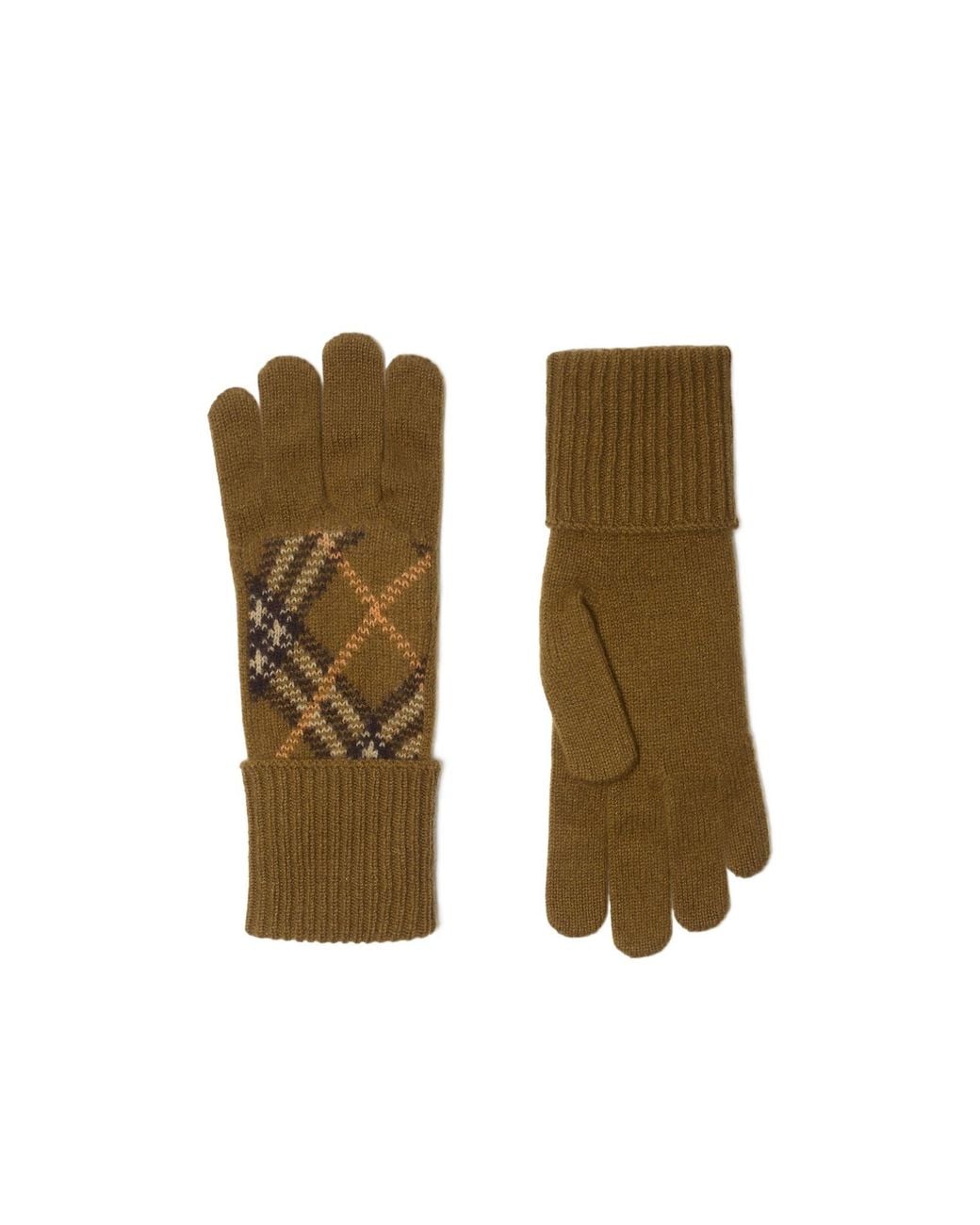 Burberry Green Checked Gloves for men