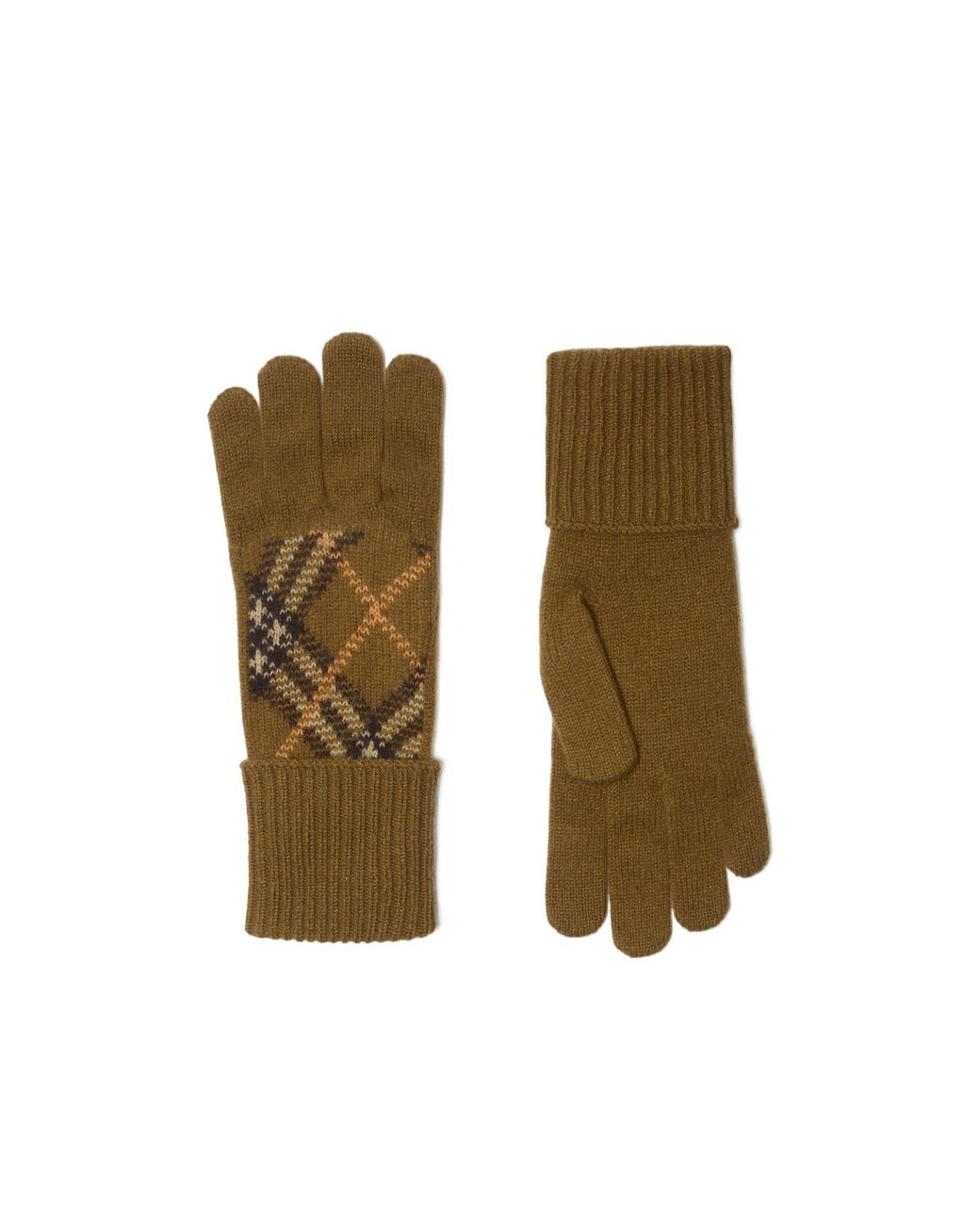 Burberry Green Checked Gloves for men