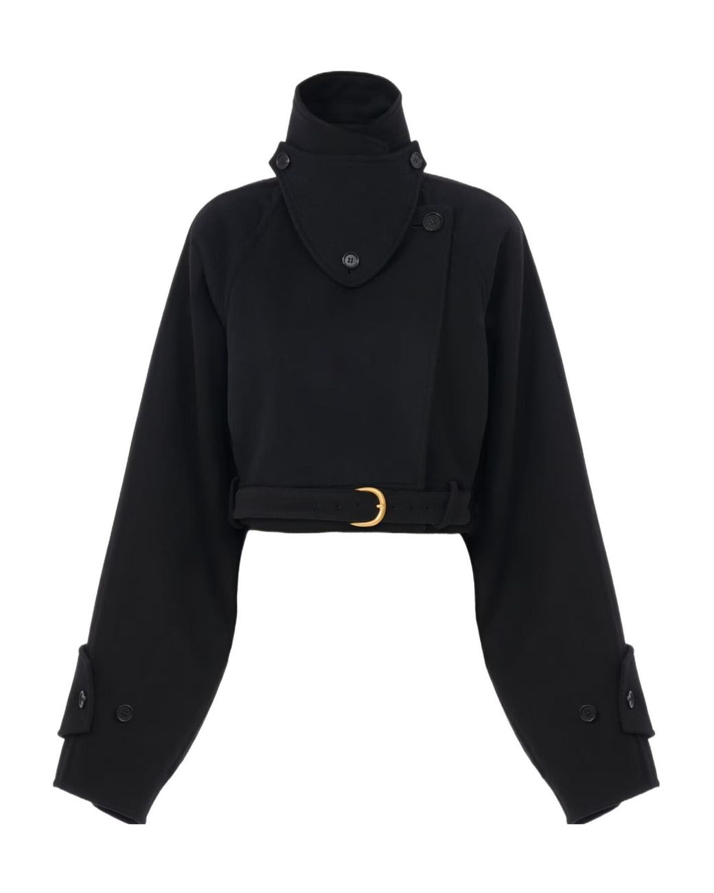 Chloé Black Chloé Double-Face Cropped Coat