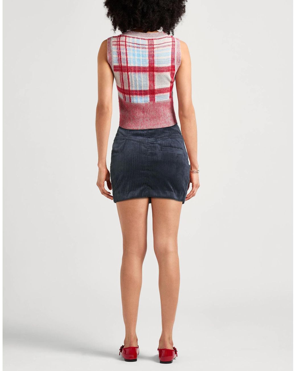 Isabel Marant Blue Minimalist Corduroy Straight Skirt