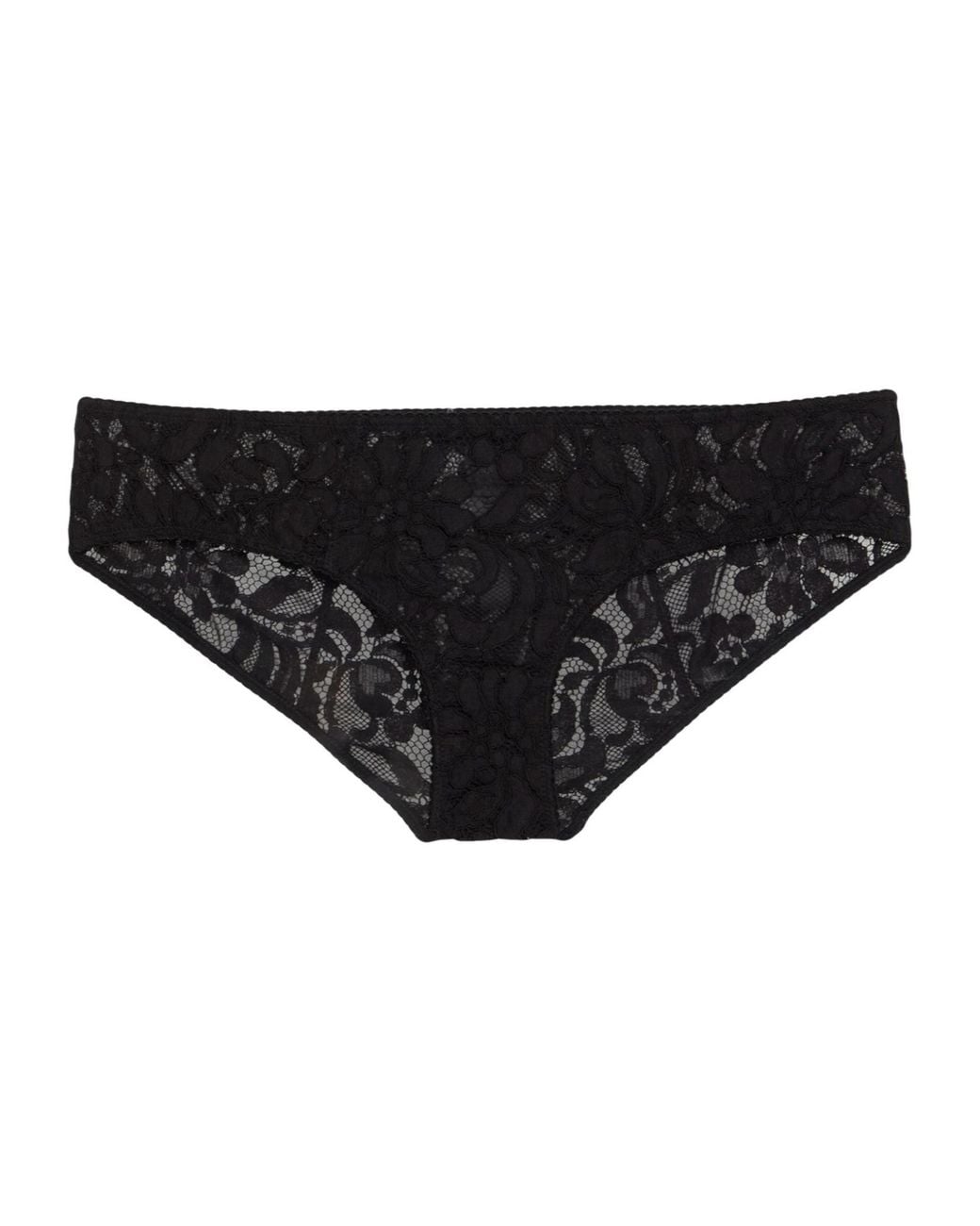 Dolce & Gabbana Black Simple Solid-Color Lace Panties