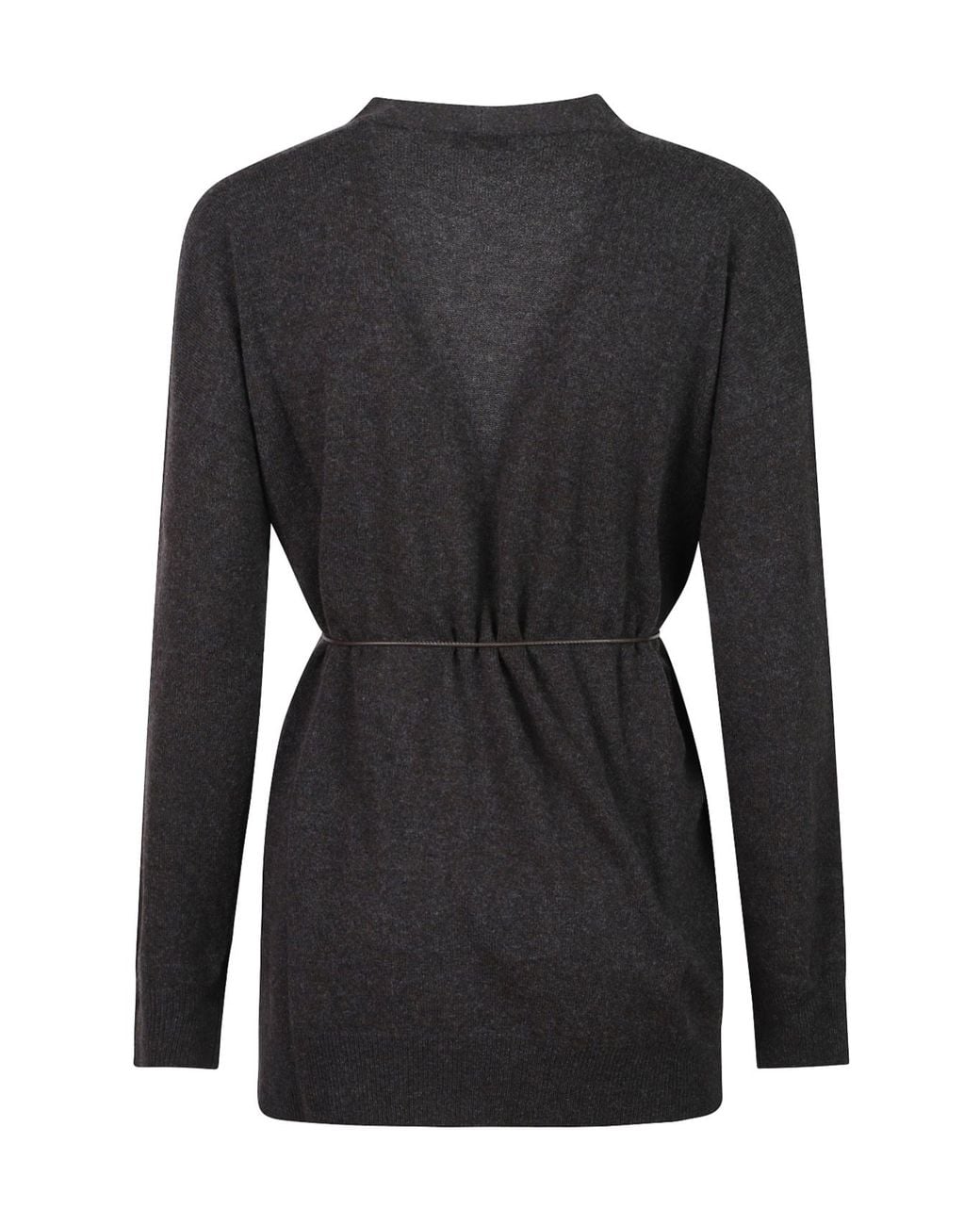 Peserico Black Long-Sleeved Belted Cardigan
