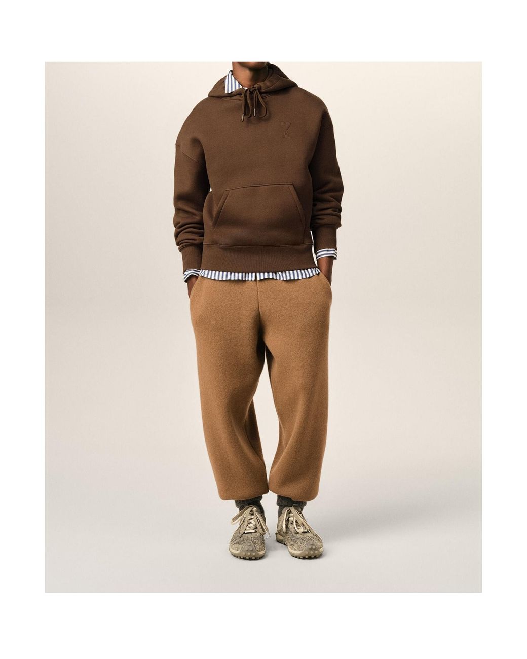 AMI Brown Long-Sleeve Sweatshirt for men