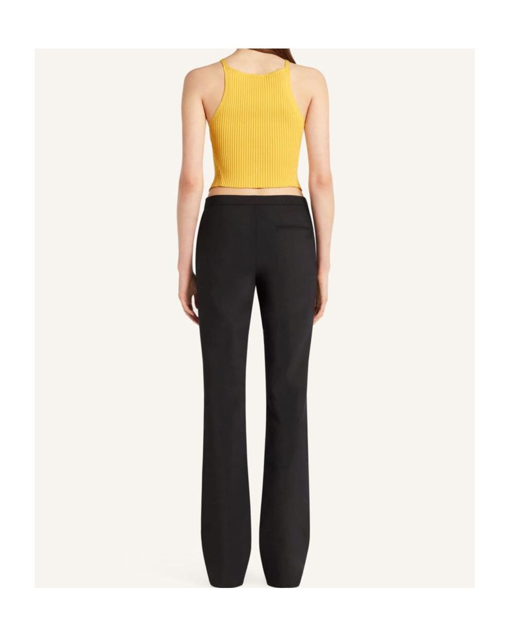Courreges Yellow Courrèges Sleeveless Circle Rib Knit Top