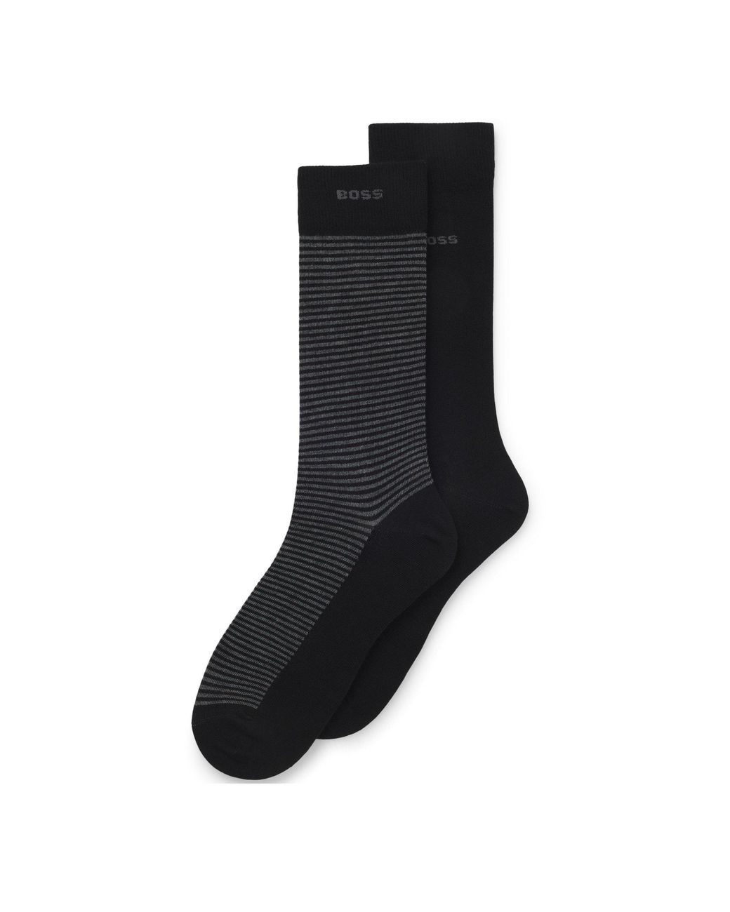Boss Blue Striped Long Breathable Pure Cotton Socks for men