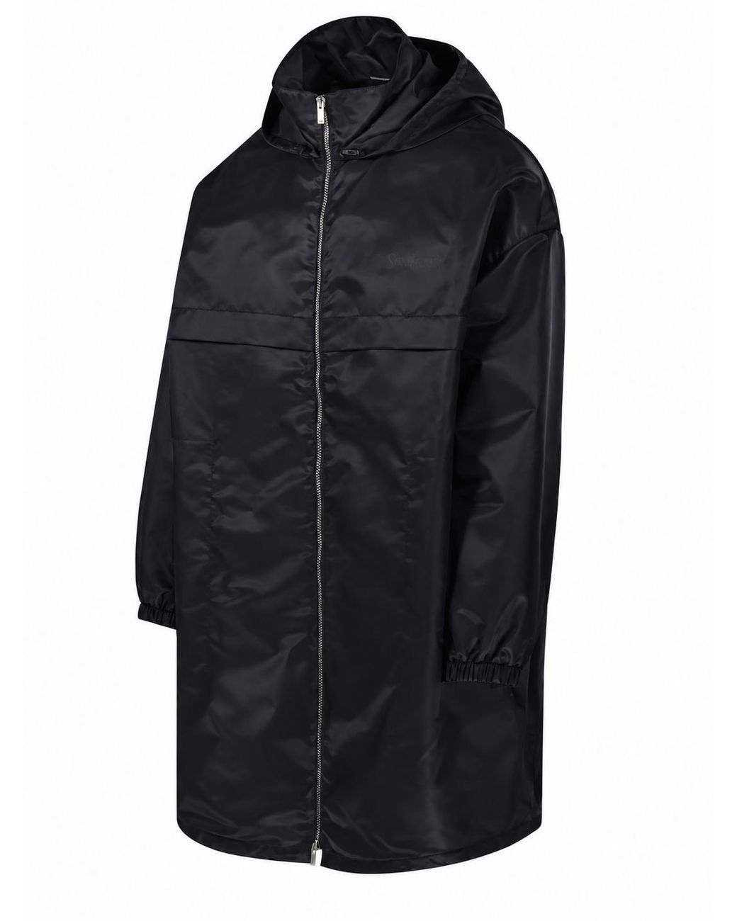 Saint Laurent Blue Hooded Logo-Print Jacket for men