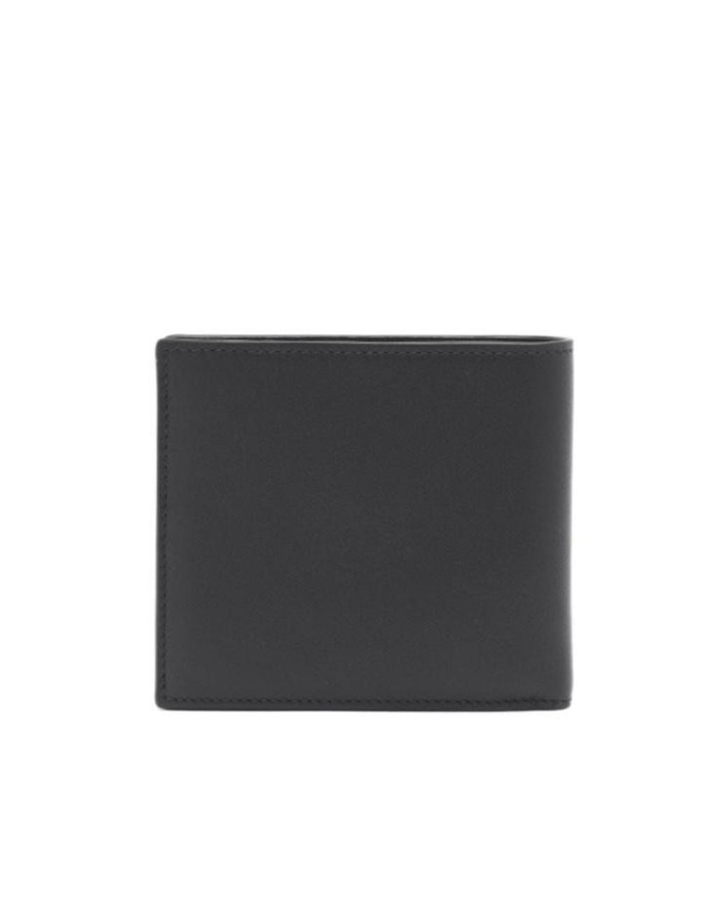 McQueen Black Logo Plaque Bi-Fold Wallet for men