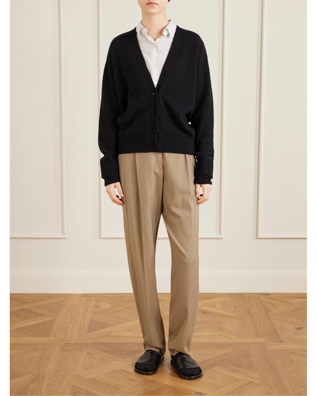 The Row Black Pocket V-Neck Cardigan