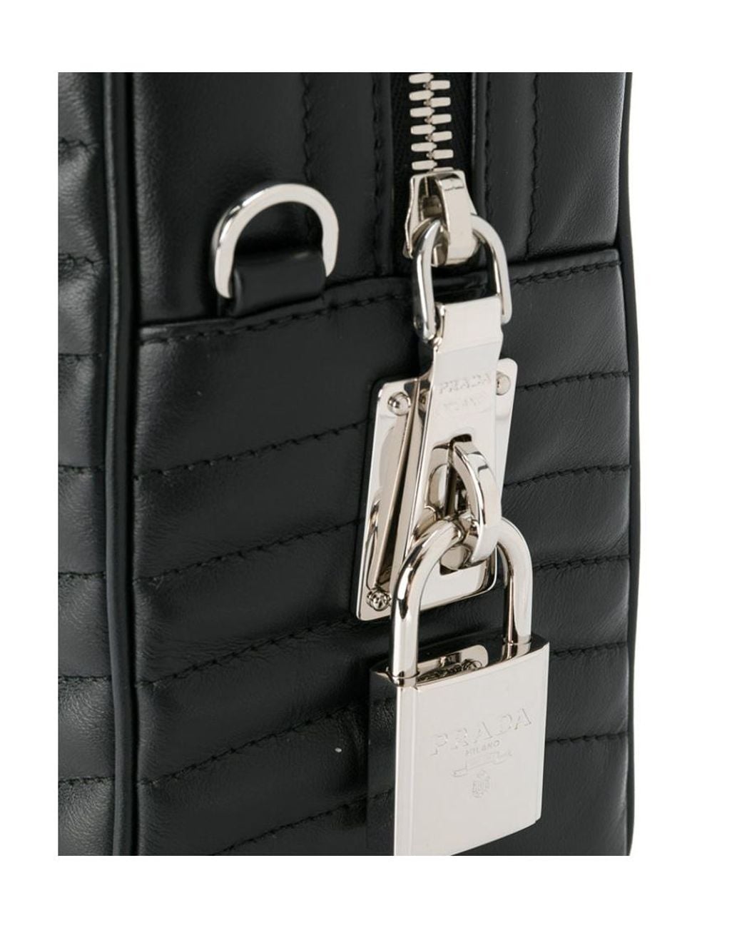 Prada Black Logo Detail Shoulder Bag