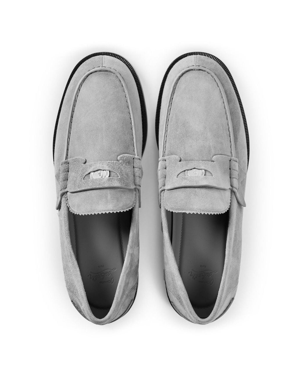 Christian Louboutin Gray Solid Color Loafers for men