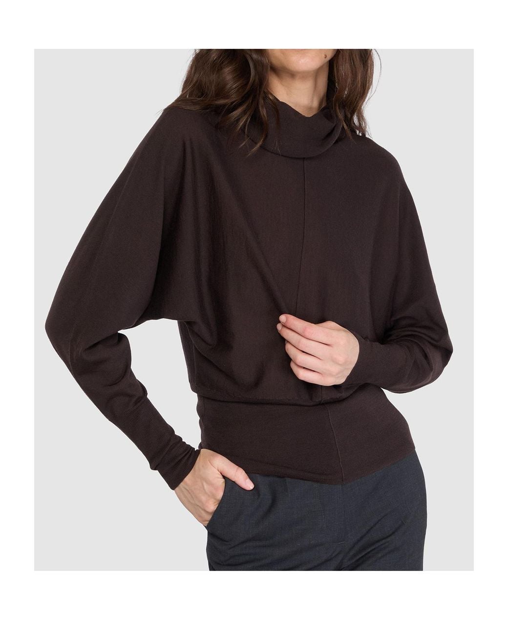 Soeur Brown Turtleneck Knit Sweater