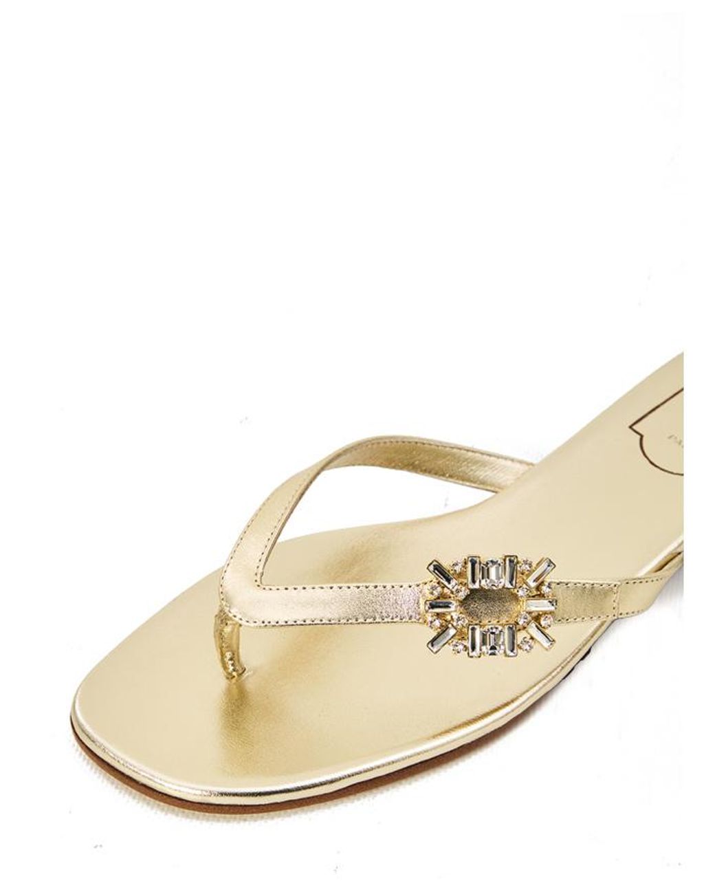 Roger Vivier White Embellished Thong Strap Sandals