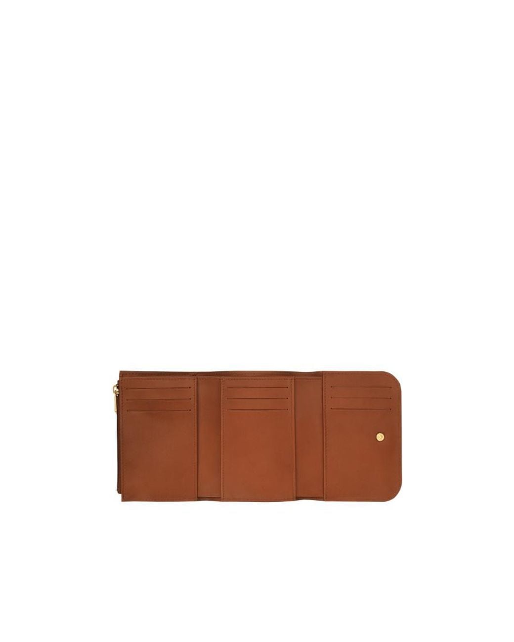 Longchamp Brown Box-Trot Leather Tri-Fold Purse