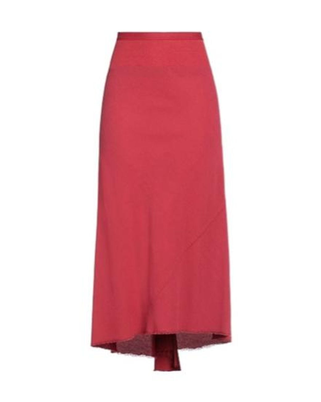 Rick Owens Red Simple Asymmetrical Dress