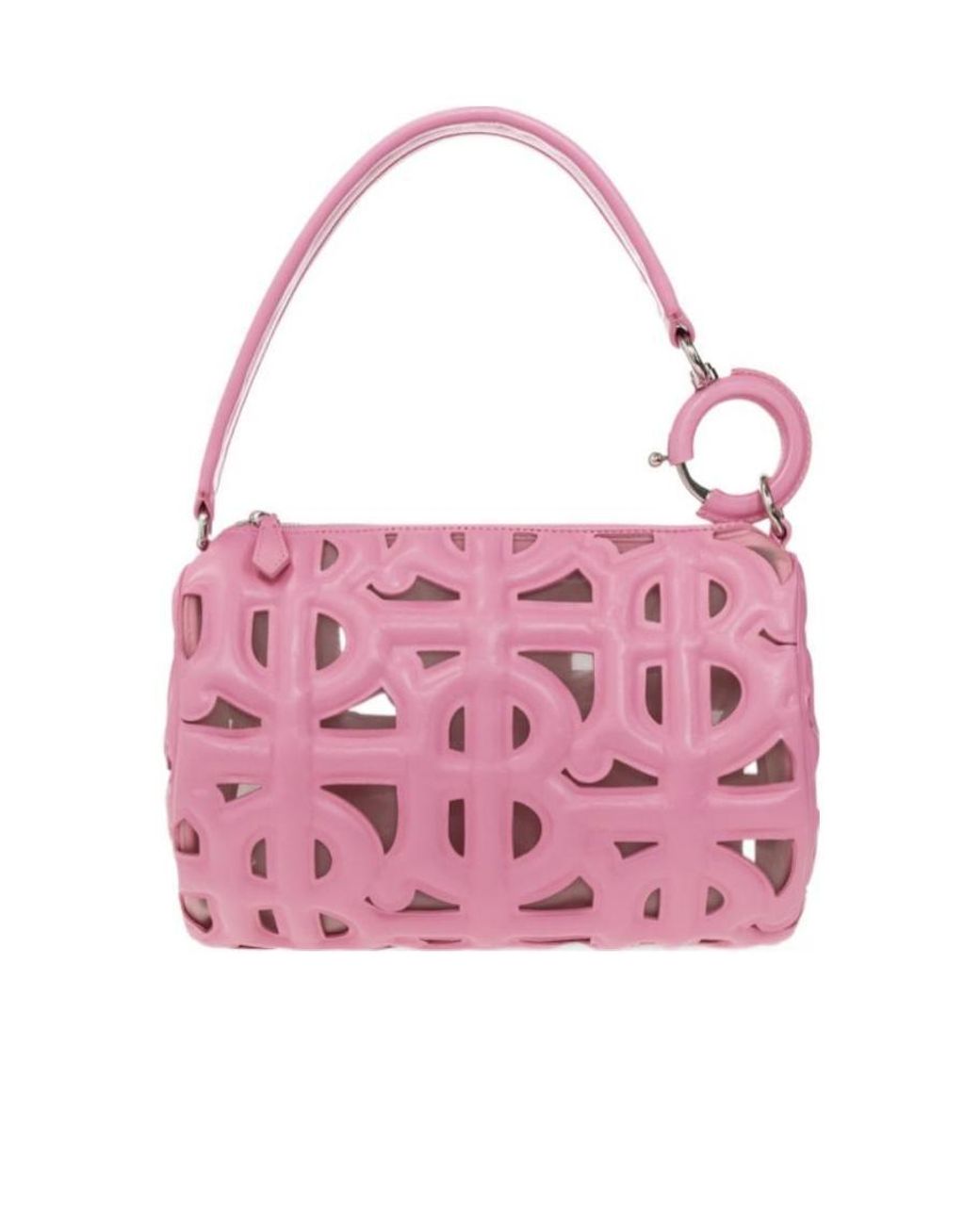 Burberry Pink Mini Quilted Monogram Freya Top Handle Bag