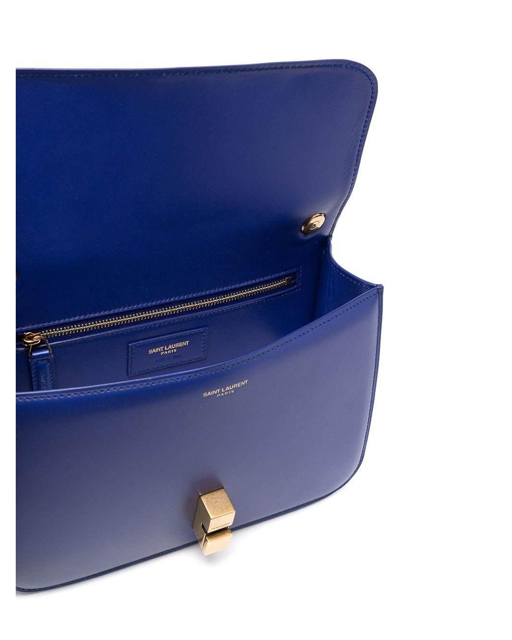 Saint Laurent Blue Structured Flap Shoulder Bag