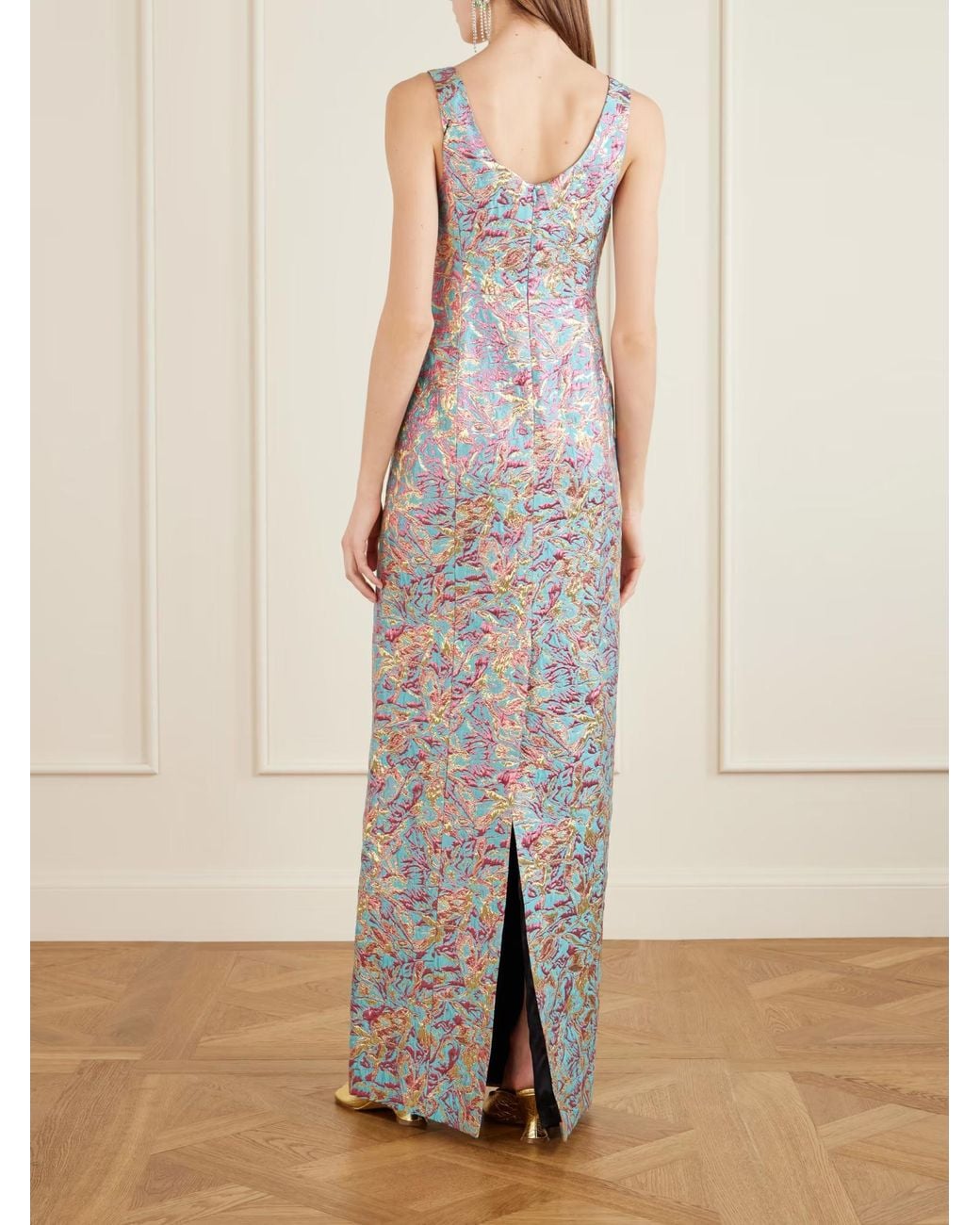 Dries Van Noten Purple Sleeveless Jacquard Dress