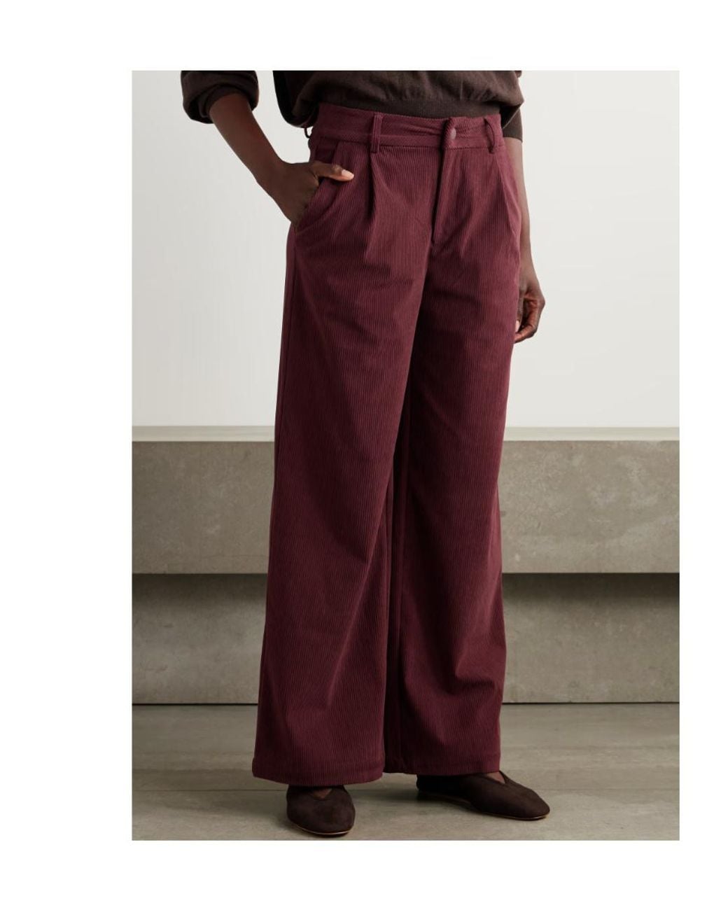 Varley Red Casual Pants With Belt Loops