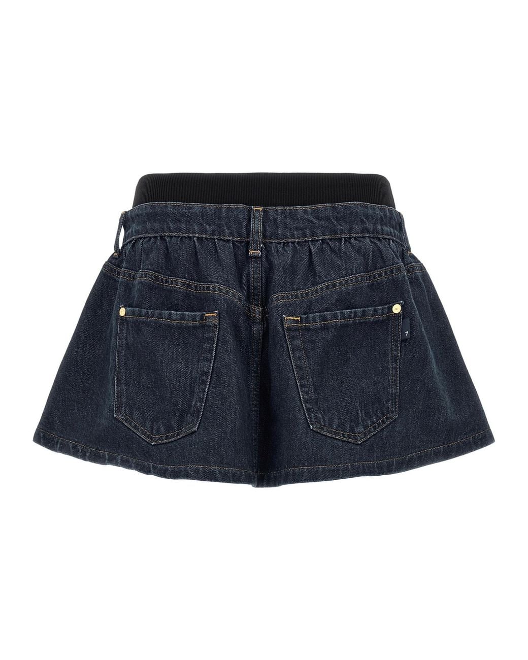 7 For All Mankind Blue 'Banded Mini' Skirt